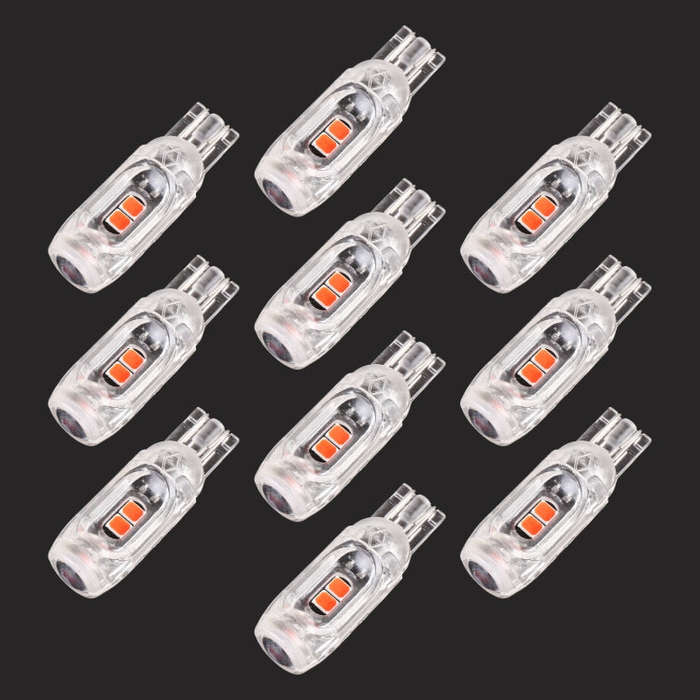 10 PCS T10 DC12V / 1W Car Clearance Light 5LEDs SMD-3030 Lamp Beads (Red Light)