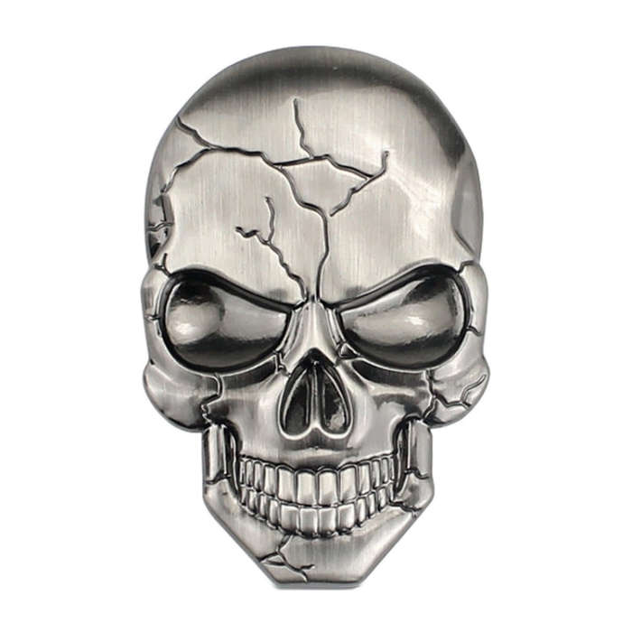 Three-dimensional Devil Skull Metal Car Sticker (Titanium Color)