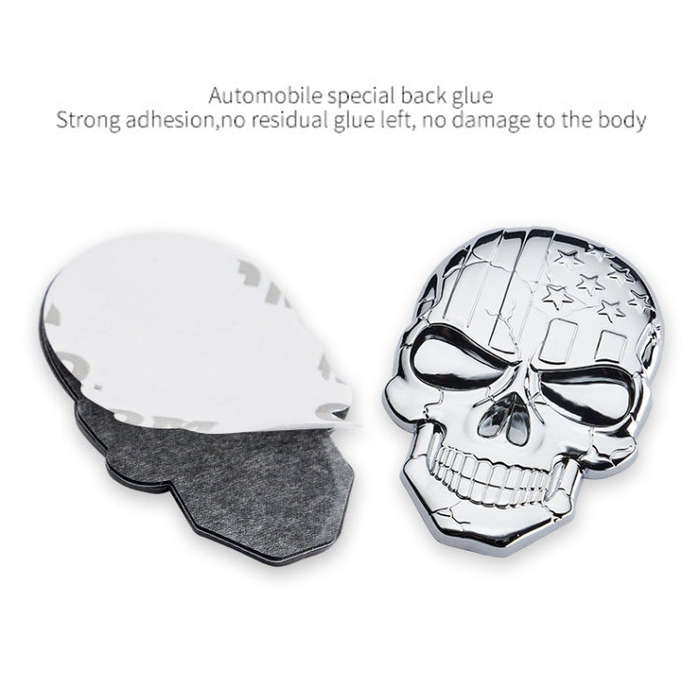Three-dimensional Devil Skull Metal Plating Car Sticker (Bronze)