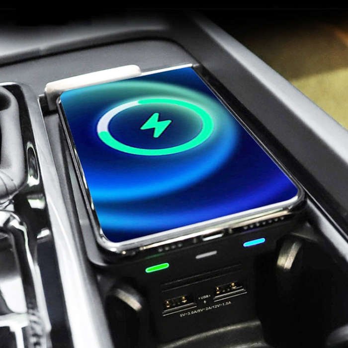HFC-1010 Car Qi Standard Wireless Charger 10W Quick Charging for Volvo S60 2020-2022, Left and Ri...