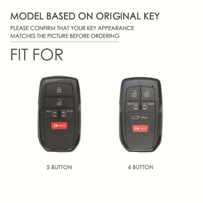 Hallmo Car Genuine Leather Key Protective Cover for Toyota Sienna 5-button(Blue)