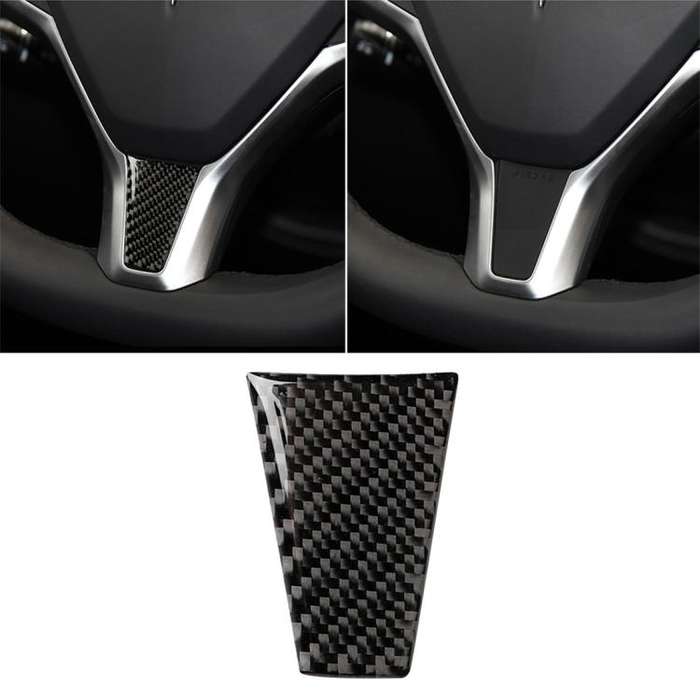 Carbon Fiber Car Steering Wheel Decorative Sticker for Tesla Model S / X