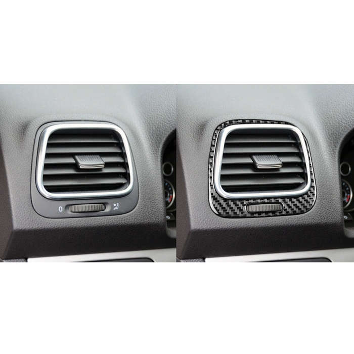 2 PCS / Set Carbon Fiber Car Left and Right Air Outlets Frame Decorative Sticker for Volkswagen S...