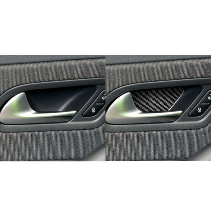 2 PCS / Set Carbon Fiber Car Inner Door Bowl Decorative Sticker for Volkswagen Scirocco 2009-2016...