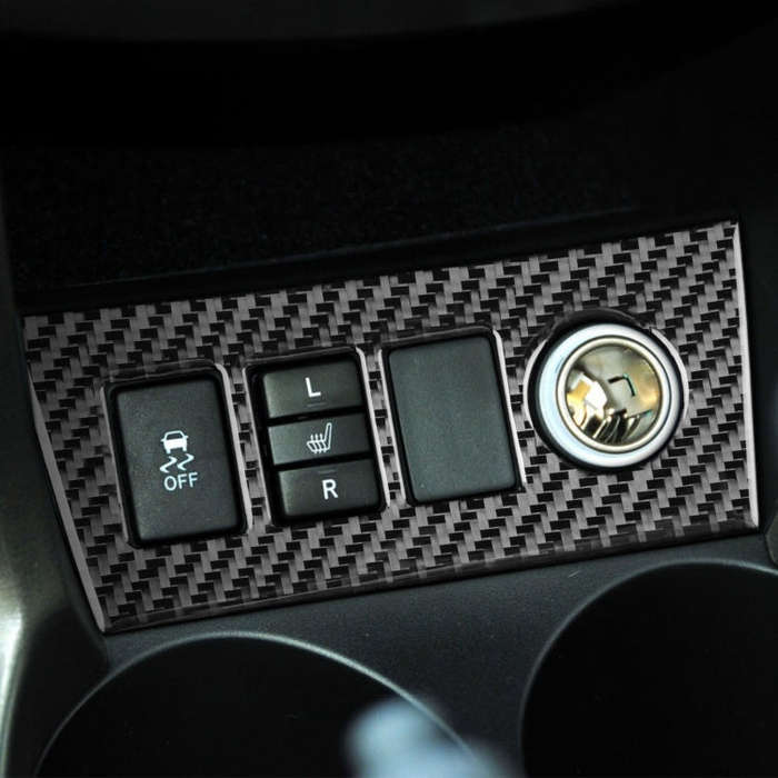 Carbon Fiber Car Cigarette Lighter Panel Decorative Sticker for Toyota Old RAV4 2006-2013,Left an...