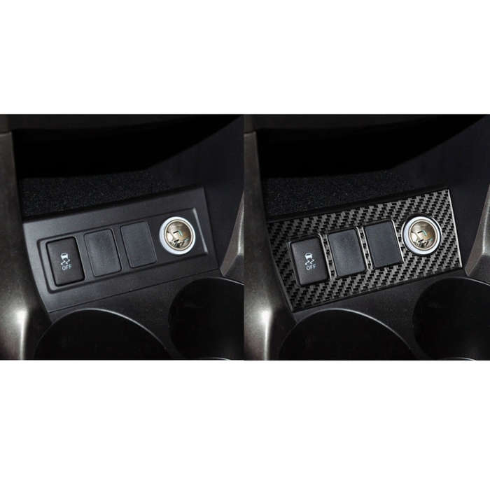 Carbon Fiber Car Cigarette Lighter Panel Decorative Sticker for Toyota Old RAV4 2006-2013,Left an...