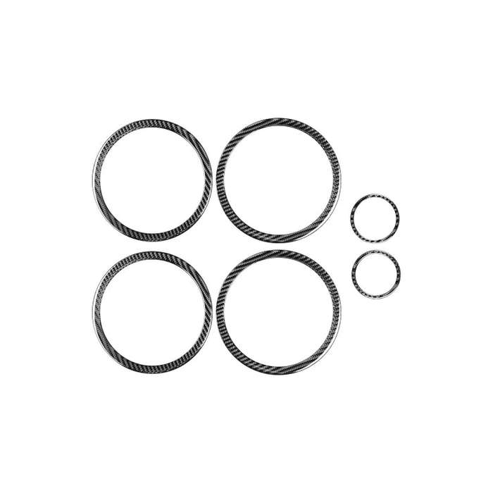 Carbon Fiber Car Door Horn Ring Decorative Sticker for Toyota Old RAV4 2006-2013,Left and Right D...