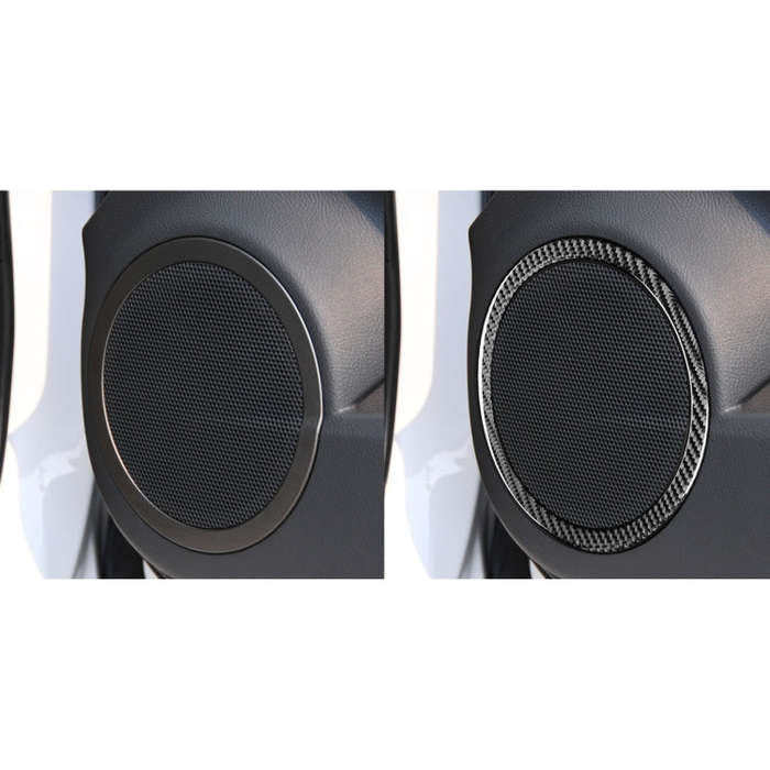 Carbon Fiber Car Door Horn Ring Decorative Sticker for Toyota Old RAV4 2006-2013,Left and Right D...