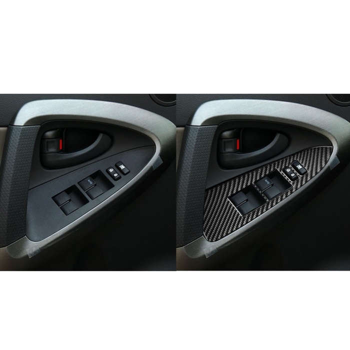 Carbon Fiber Car Lifting Panel Decorative Sticker for Toyota Old RAV4 2006-2013,Left Drive