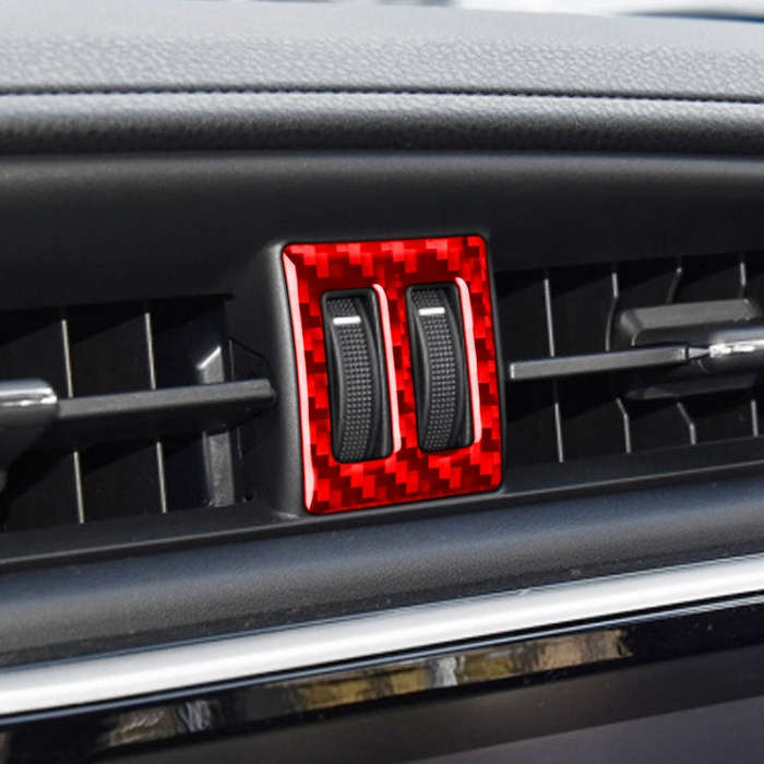 Carbon Fiber Car Central Air Outlet Switch Decorative Sticker for Toyota Corolla 2014-2018,Left a...
