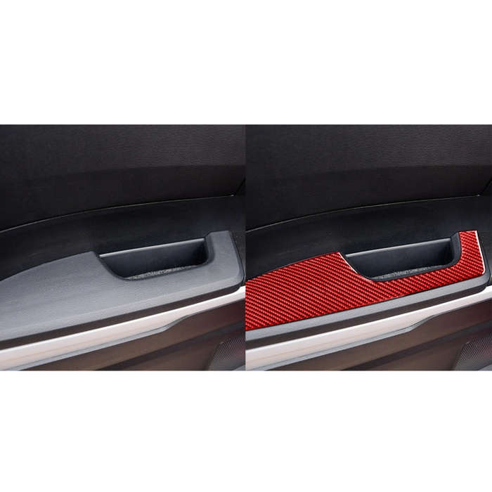 4 PCS / Set Carbon Fiber Car Door Armrest Panel Decorative Sticker for Toyota Tundra 2014-2018,Le...
