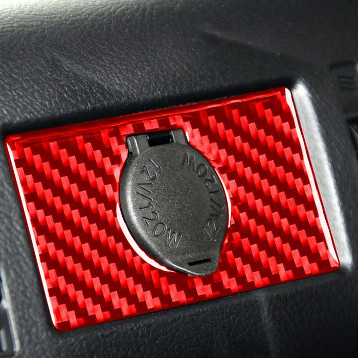 Carbon Fiber Car Rear Cigarette Lighter Switch Decorative Sticker for Toyota Tundra 2014-2018,Lef...