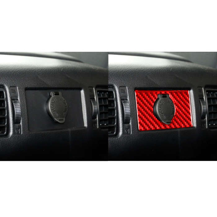 Carbon Fiber Car Rear Cigarette Lighter Switch Decorative Sticker for Toyota Tundra 2014-2018,Lef...