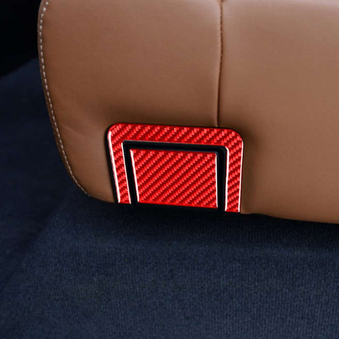 4 PCS / Set Carbon Fiber Car Rear Seat Adjustment Panel Decorative Sticker for Toyota Tundra 2014...