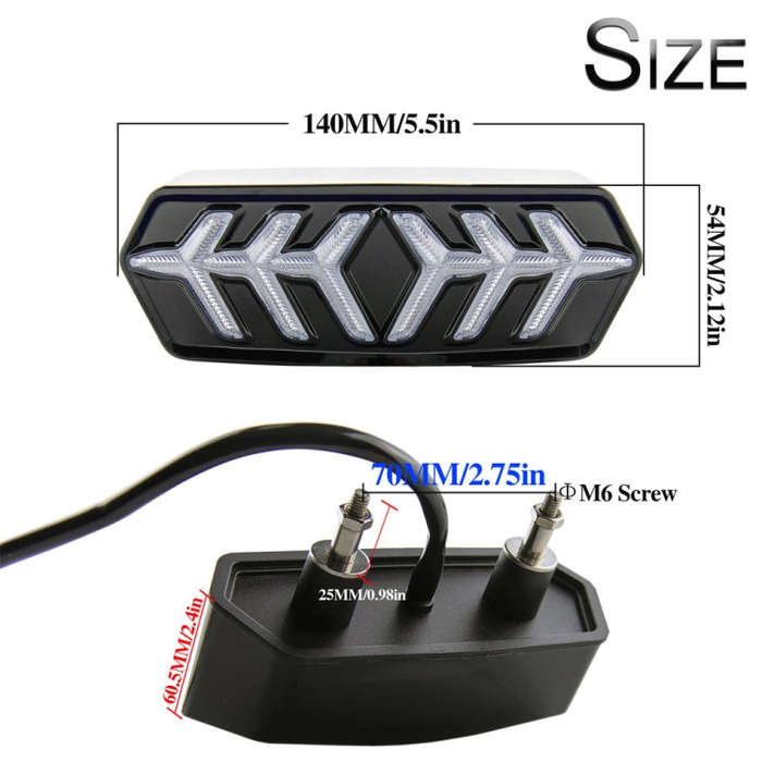 2 PCS KC670 Motorcycle Integrated Flashing Turn Signal Brake Tail Light for Honda MSX125 CBR650F ...