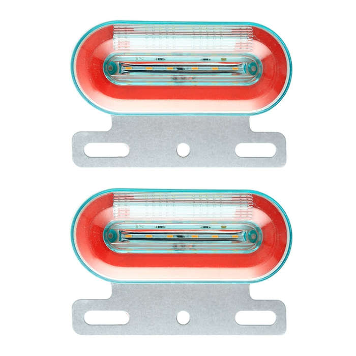 2 PCS 24V 12LED Car Oval Side Lamp (Red Light)