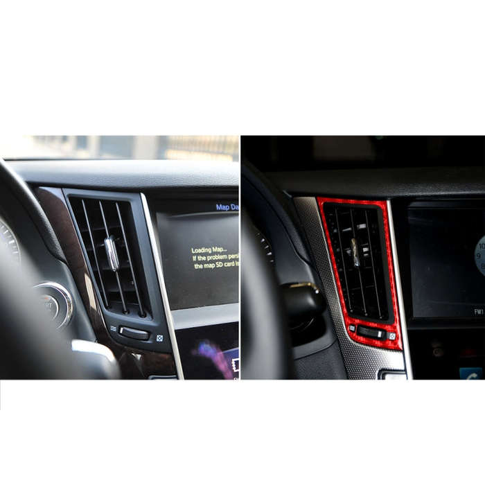 Car Carbon Fiber Central Air Outlet Decorative Sticker for Infiniti Q50 2014-2020, Left and Right...