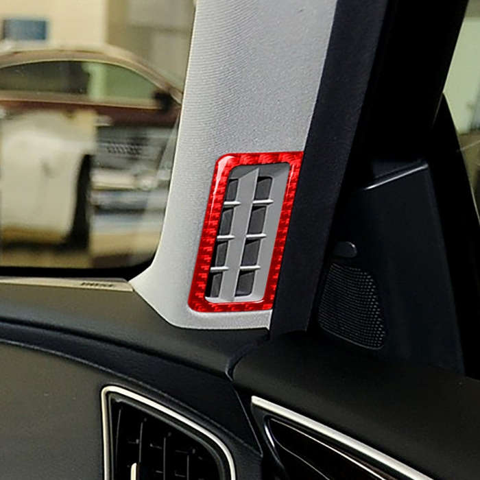 Car Carbon Fiber A-pillar Air Outlet Decorative Sticker for Infiniti Q50 2014-2020, Left and Righ...