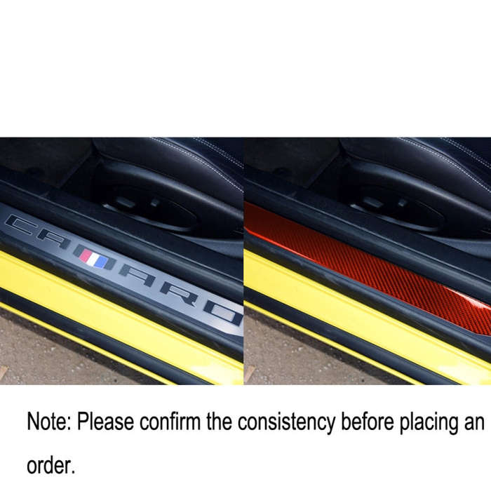 Car Carbon Fiber Welcome Pedal Panel Decorative Sticker for Chevrolet Camaro 2017-2019, Left and ...