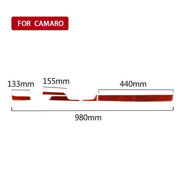 Car Carbon Fiber Center Control Decorative Sticker for Chevrolet Camaro 2017-2019, Left Drive (Red)