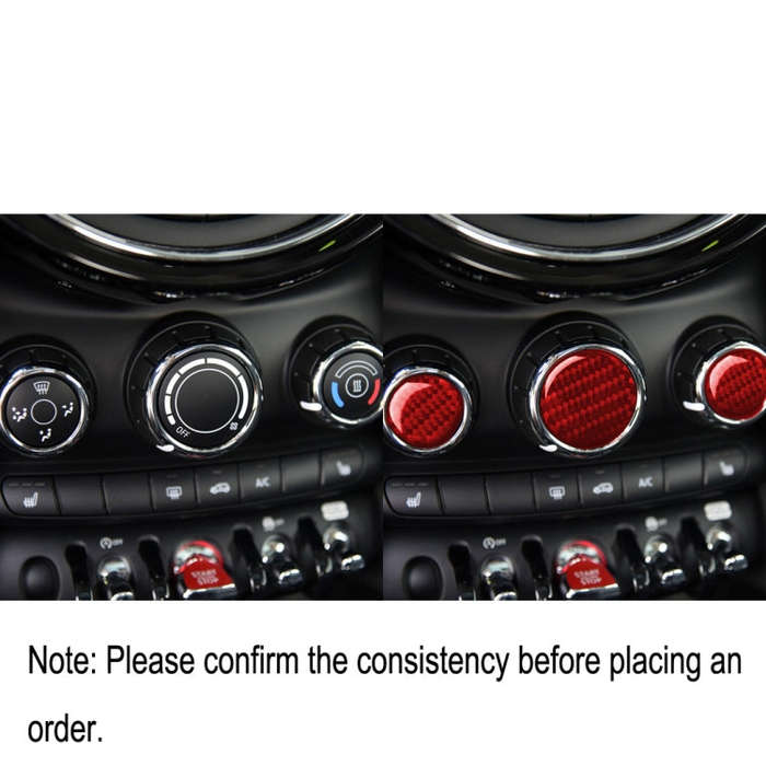 Car Carbon Fiber Multimedia Knob Decorative Sticker for BMW Mini F55 F56 F60, Left and Right Driv...