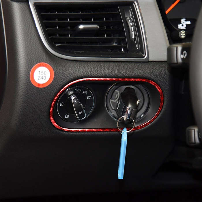 Car Carbon Fiber Headlight Switch Panel Decorative Sticker for Porsche Macan 2014-2021, Left and ...