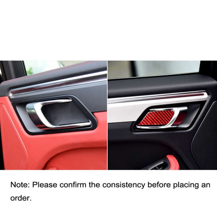 Car Carbon Fiber Inner Door Bowl Panel Decorative Sticker for Porsche Macan 2014-2021, Left and R...