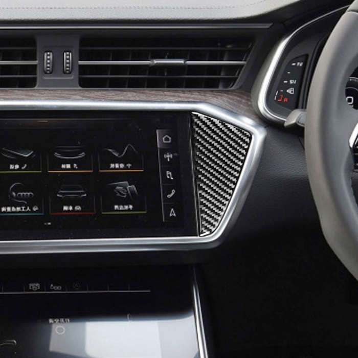 Car Carbon Fiber Central Control Decorative Sticker for Audi A6L / A7 2019-, Right Drive