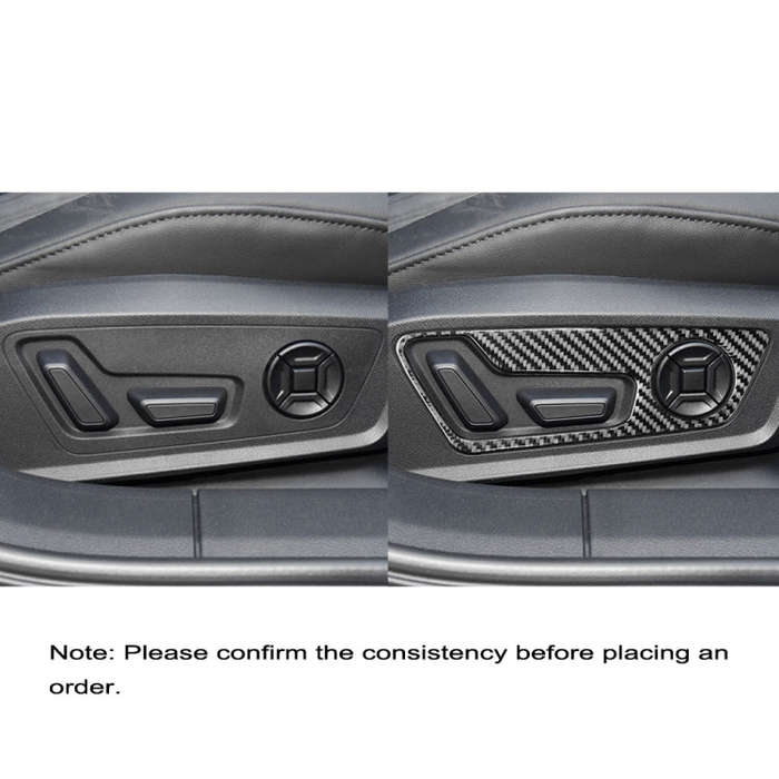 Car Carbon Fiber Seat Adjustment Panel Decorative Sticker for Audi A6L / A7 2019-, Left and Right...