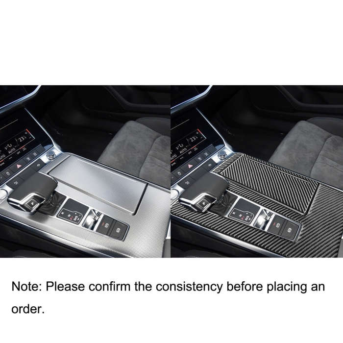 Car Carbon Fiber Gear Panel Decorative Sticker for Audi A6L / A7 2019-, Left Drive