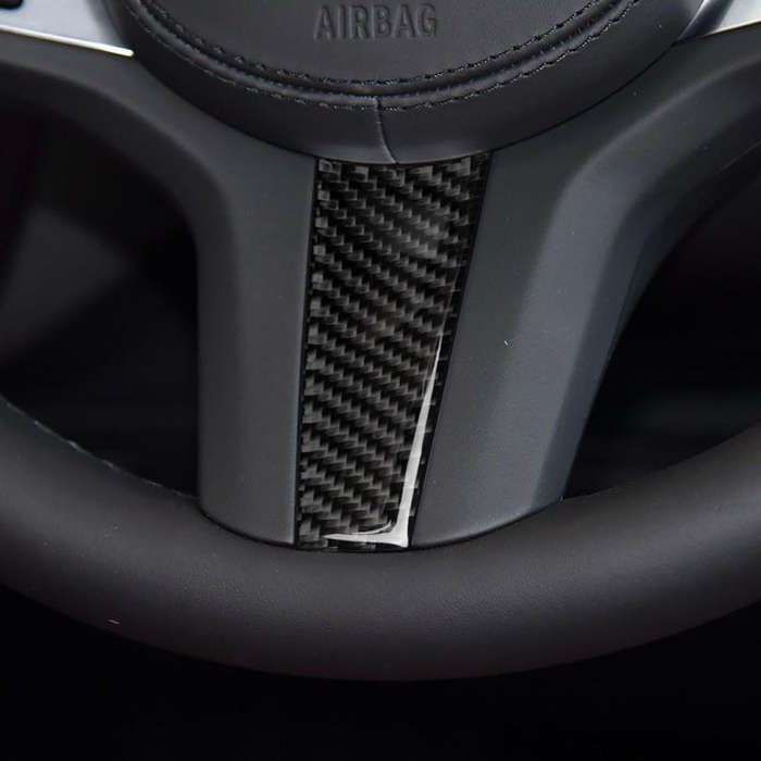 Car Carbon Fiber Steering Wheel Solid Color Decorative Sticker for BMW G01 X3 2018-2020 / G02 X4 ...