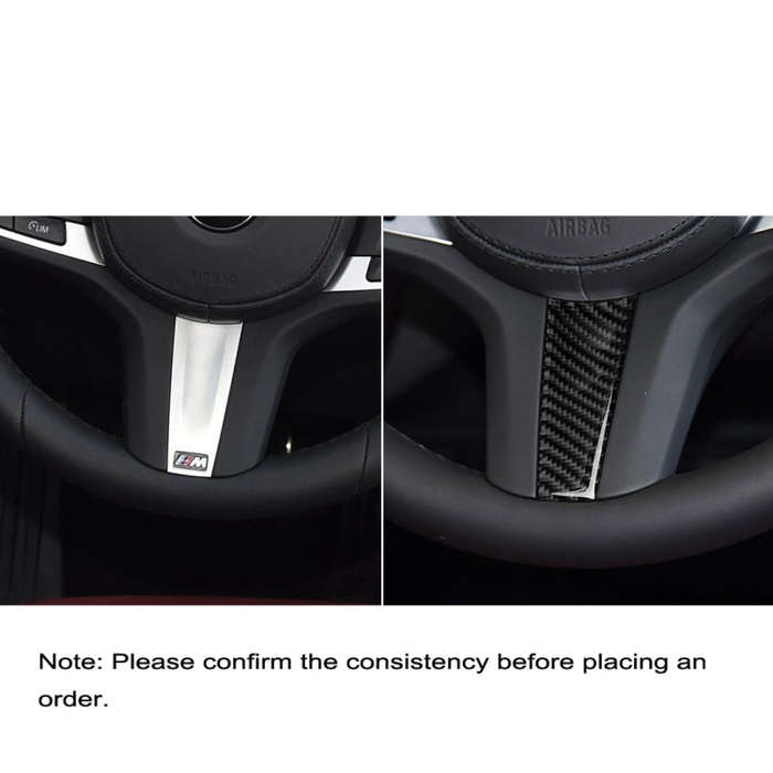 Car Carbon Fiber Steering Wheel Solid Color Decorative Sticker for BMW G01 X3 2018-2020 / G02 X4 ...