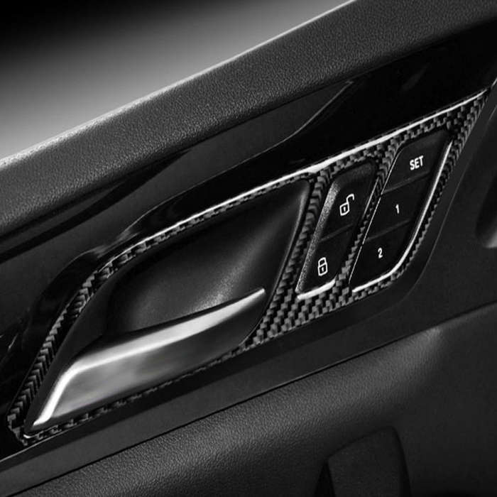 Car Carbon Fiber Inner Door Handle Solid Color Decorative Sticker for BMW G01 X3 2018-2020 / G02 ...