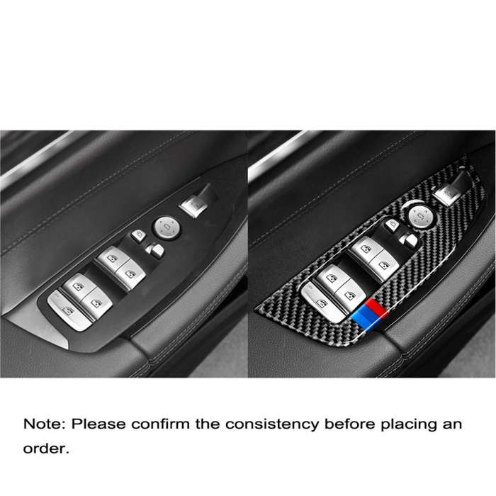 Car Carbon Fiber Window Glass Control Panel 3-color Decorative Sticker for BMW G01 X3 2018-2020 /...