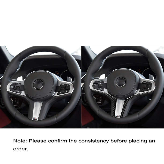 2 in 1 Car Carbon Fiber Steering Wheel Below Decorative Sticker for BMW G01 X3 2018-2020 / G02 X4...