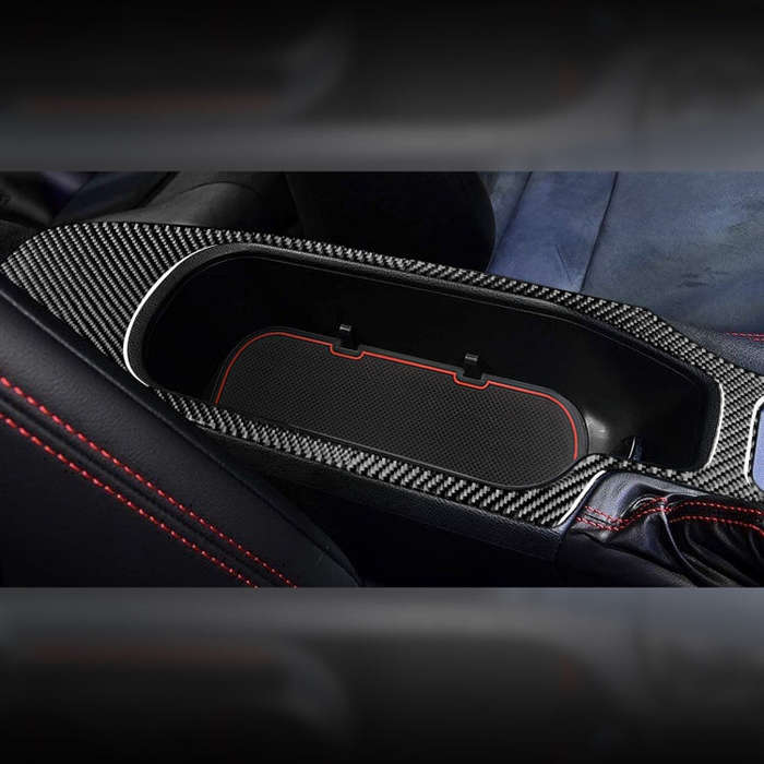 Car Carbon Fiber Central Armrest Panel Decorative Sticker for Subaru BRZ / Toyota 86 2017-2019, R...
