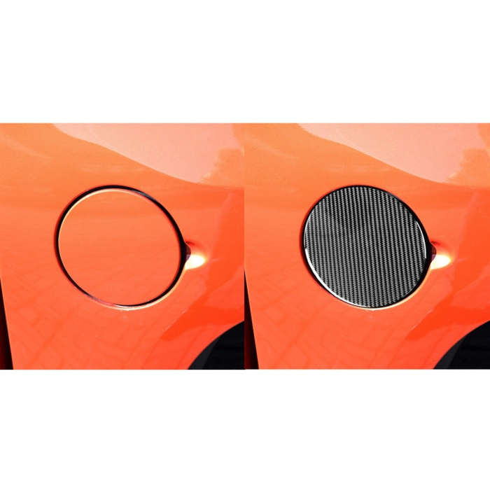 Carbon Fiber Car Fuel Tank Cover Decorative Sticker for Toyota Tundra 2014-2018, Left Right Drivi...
