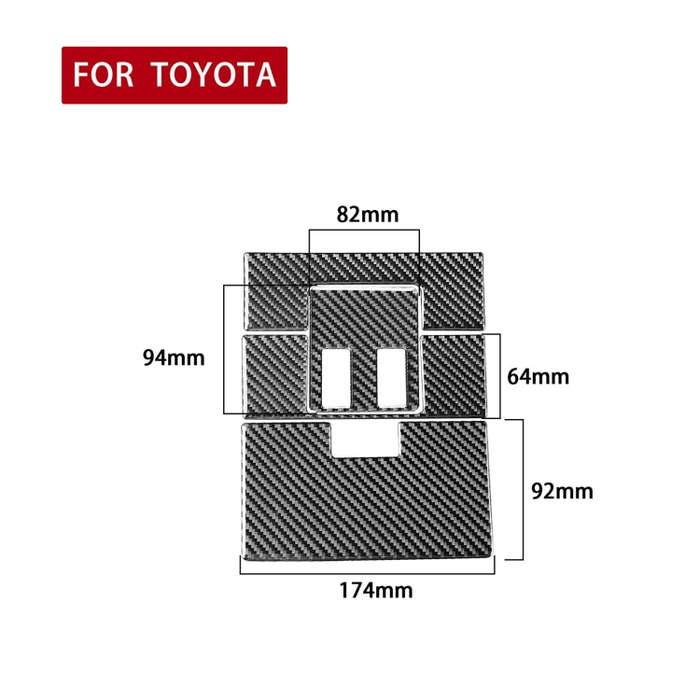 4 PCS / Set Carbon Fiber Car Front Row Reading Light Panel Decorative Sticker for Toyota Tundra 2...