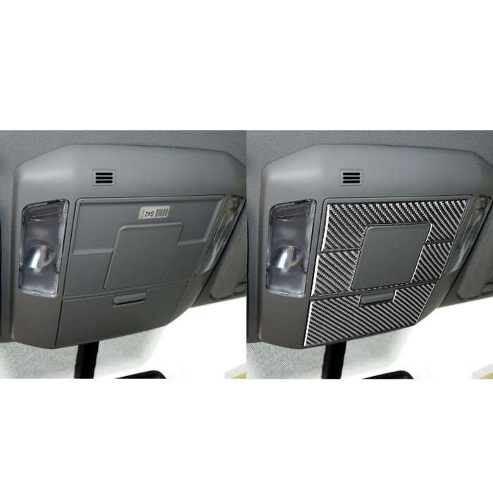 4 PCS / Set Carbon Fiber Car Front Row Reading Light Panel Decorative Sticker for Toyota Tundra 2...