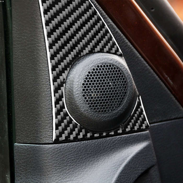 2 PCS / Set Carbon Fiber Car A-pillar Speaker Panel Decorative Sticker for Toyota Tundra 2014-201...