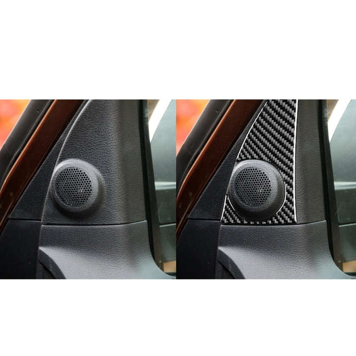 2 PCS / Set Carbon Fiber Car A-pillar Speaker Panel Decorative Sticker for Toyota Tundra 2014-201...
