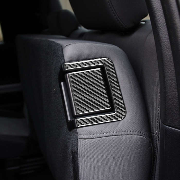 4 PCS / Set Carbon Fiber Car Rear Seat Adjustment Panel Decorative Sticker for Toyota Tundra 2014...