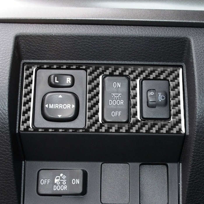 Carbon Fiber Car Headlight Height Adjustment Switch Decorative Sticker for Toyota Tundra 2014-201...