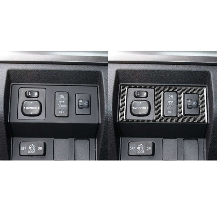 Carbon Fiber Car Headlight Height Adjustment Switch Decorative Sticker for Toyota Tundra 2014-201...