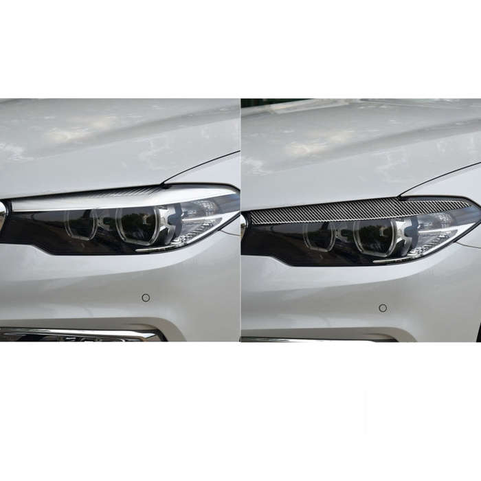 2 PCS / Set Carbon Fiber Car Lamp Eyebrow Decorative Sticker for BMW 5 Series G30 / G38 2018, Dro...