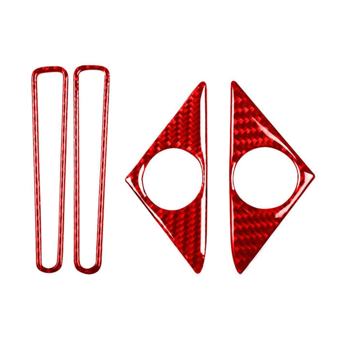 4 PCS / Set Carbon Fiber Car Door Horn + Window Air Outlet Decorative Sticker for Nissan GTR R35 ...