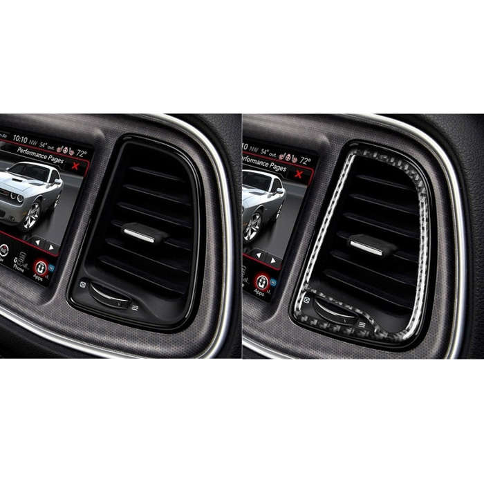 Carbon Fiber Car Instrument Middle Air Outlet Decorative Sticker for Dodge Challenger 2015 to Now...