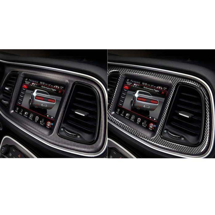 Carbon Fiber Car Central Control Instrument Large Panel Decorative Sticker for Dodge Challenger 2...