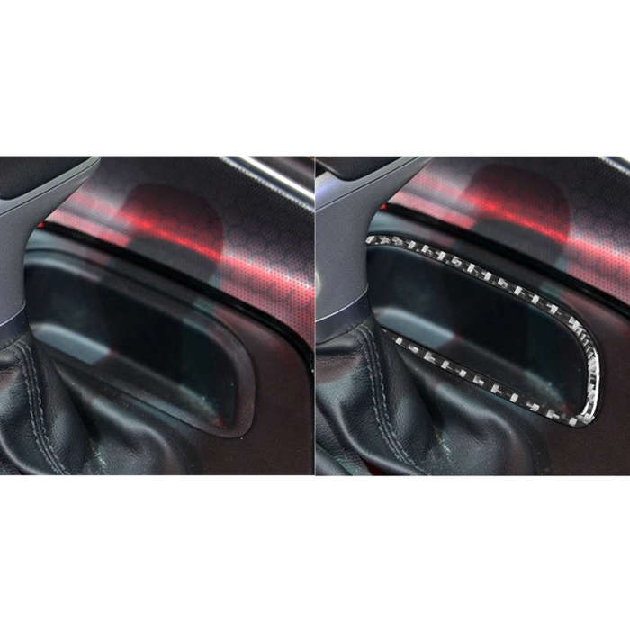 Carbon Fiber Car Gear Storage Box Frame Decorative Sticker for Dodge Challenger 2015 to Now, Left...