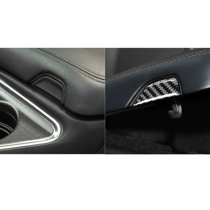 Carbon Fiber Car Central Control Armrest Storage Button Decorative Sticker for Dodge Challenger 2...